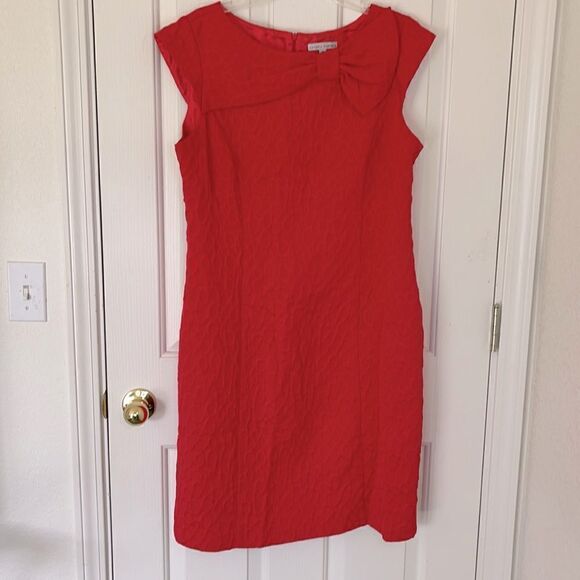 Sandra Darren red Sheath/Bodycon Dress with bow Size 16 - Picture 1 of 10